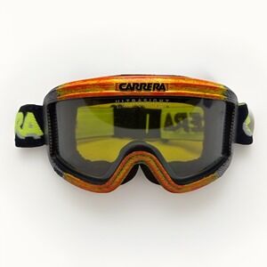 Vintage Carrera Ultrasight Ski Goggles Crystalline Graphite Lens Orange Frame